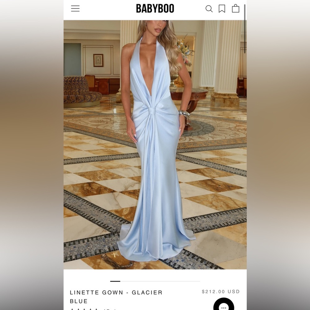 Babyboo Elegant Backless Dress in Light Blue